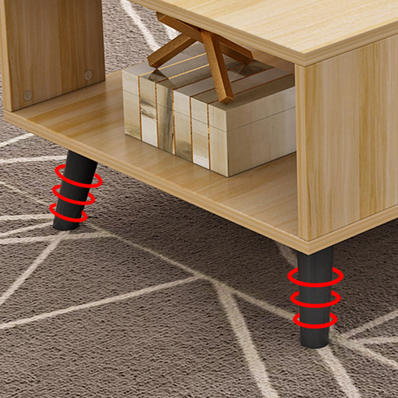 1-included 4 Legs Coffee Table Modern Wood Cocktail Table with Drawer