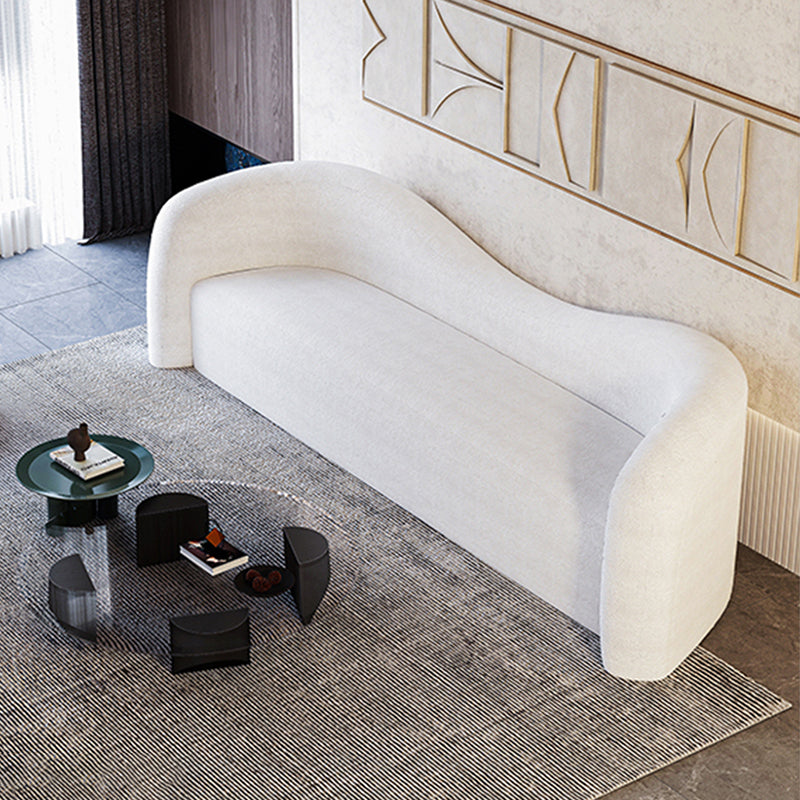 30.7" H Contemporary Velvet/ Wool Curved Sofa for Living Room