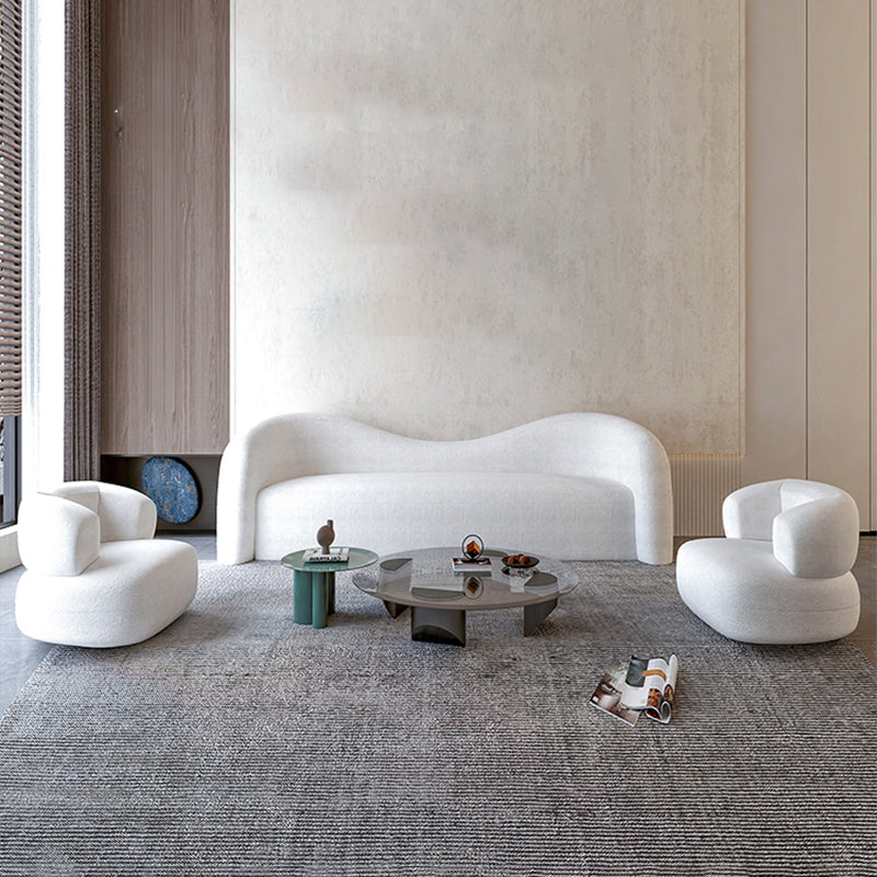 30.7" H Contemporary Velvet/ Wool Curved Sofa for Living Room