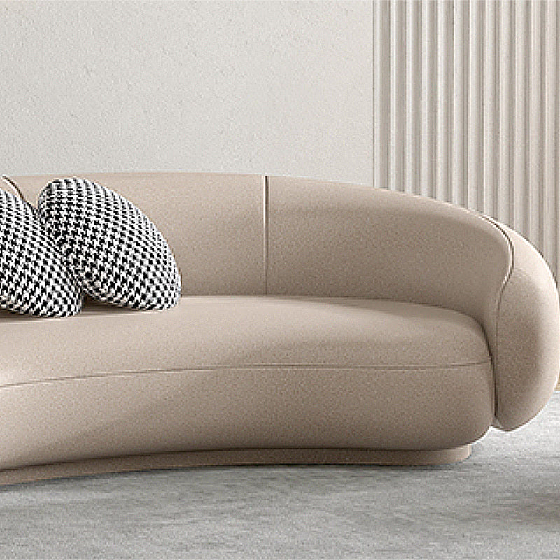 25.6" H Contemporary Faux Leather Curved Sofa for Living Room