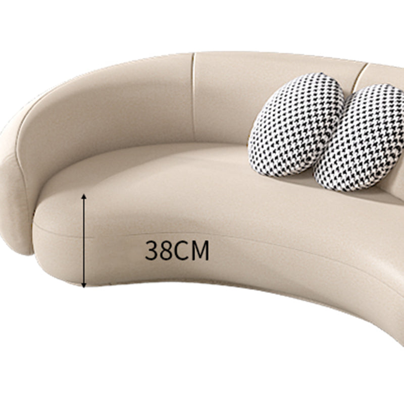 25.6" H Contemporary Faux Leather Curved Sofa for Living Room
