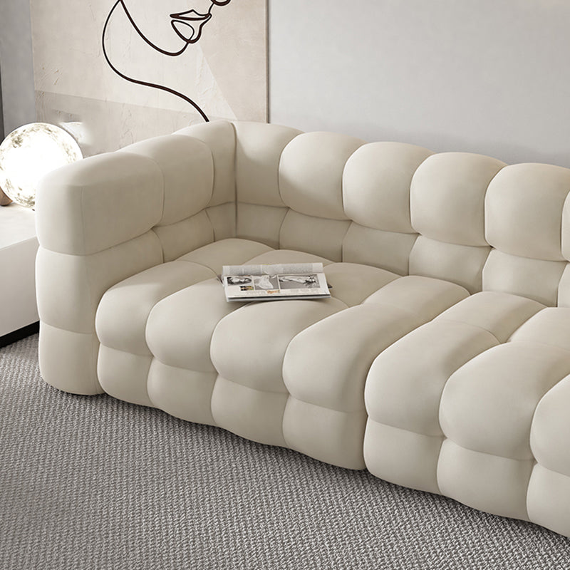 Contemporary 26.77" H Biscuit Back Tuxedo Arm Sofa for Living Room