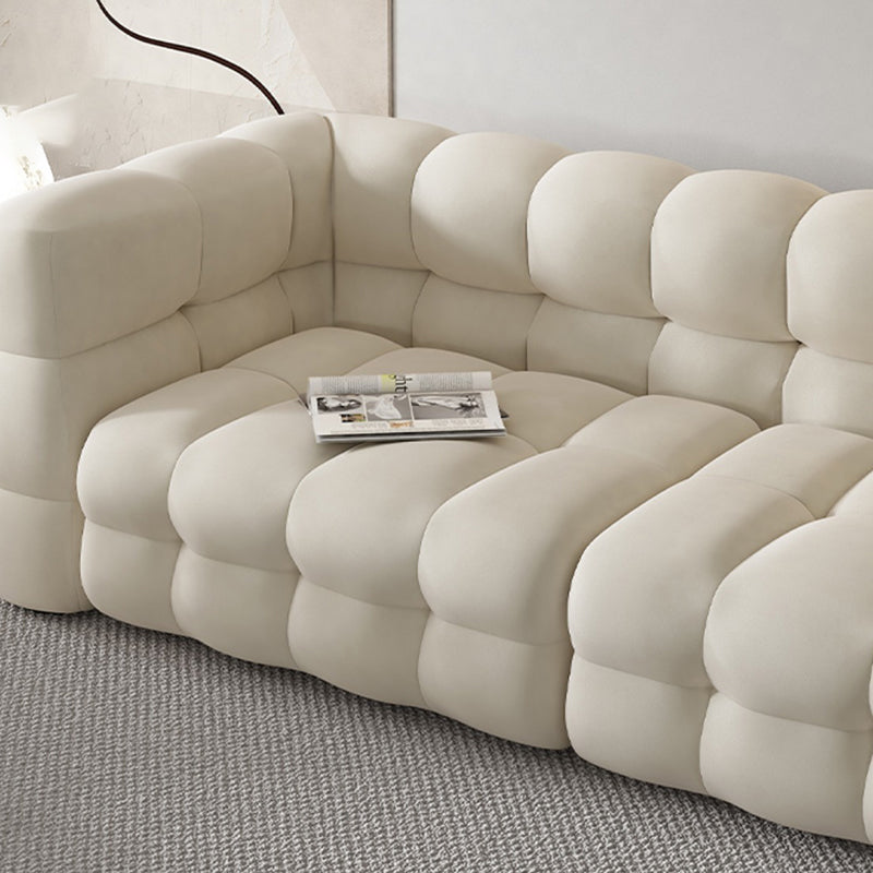 Contemporary 26.77" H Biscuit Back Tuxedo Arm Sofa for Living Room