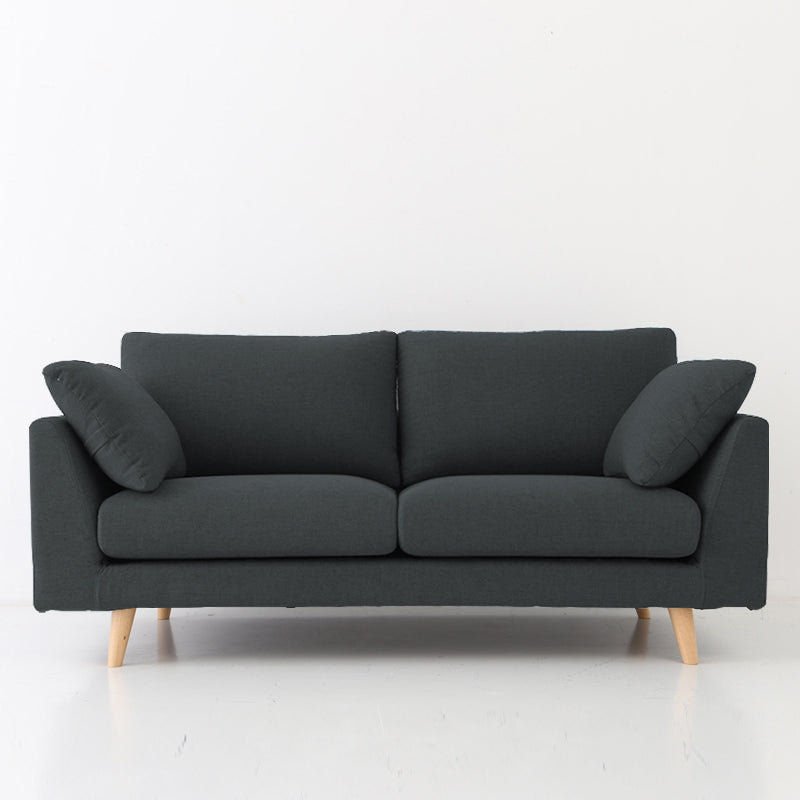 32.3 " H Contemporary Linen Flared Arm Loveseat with Pillows