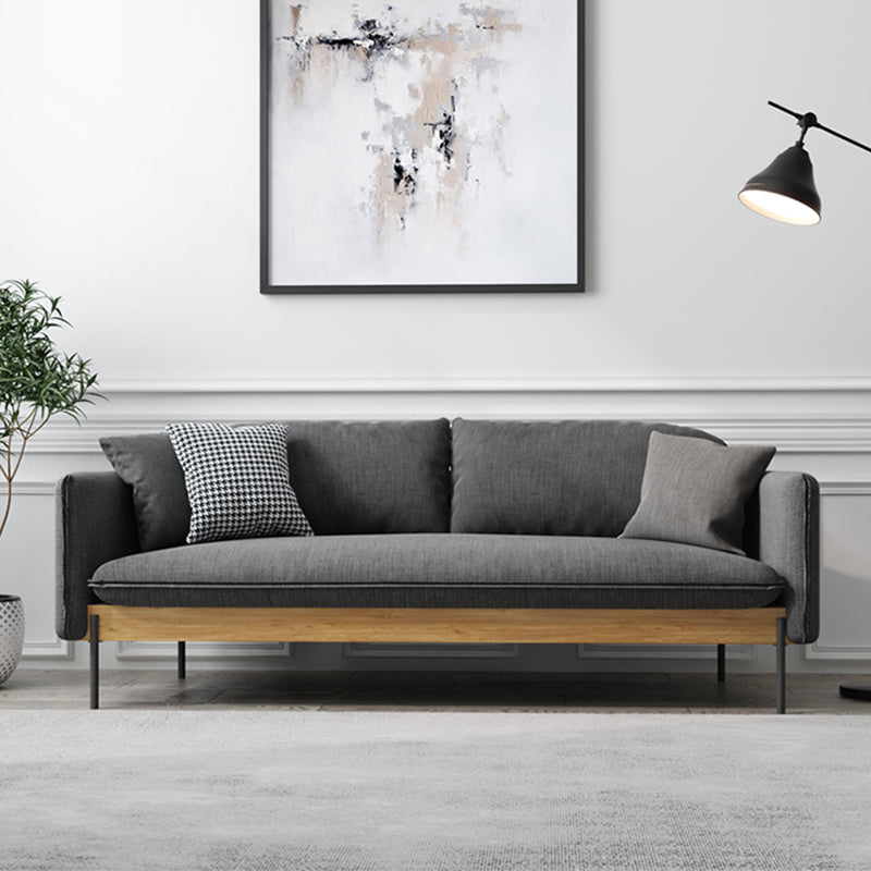 31.5" H Contemporary Solid Color Linen Square Arm Sofa for Living Room