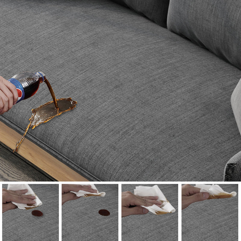 31.5" H Contemporary Solid Color Linen Square Arm Sofa for Living Room