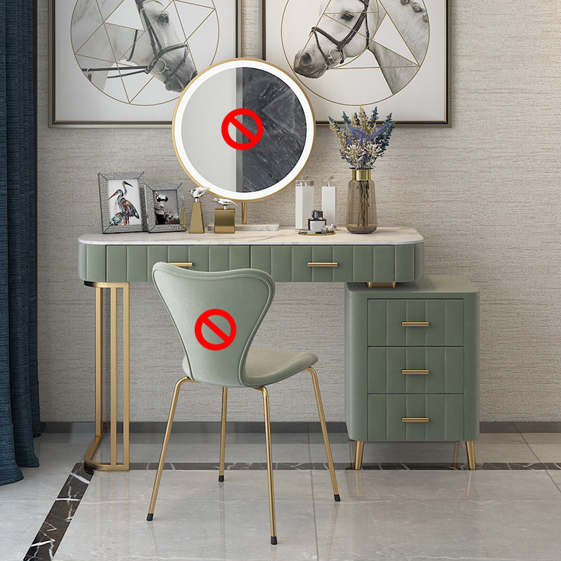 15.74" Wide Vanity Set with 5 Storage Drawers Marble Make-up Vanity