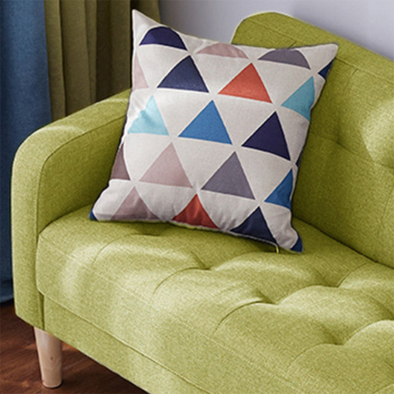 27.2" H 3 Seater Cotton Tufted Square Arm Sofa for Living Room