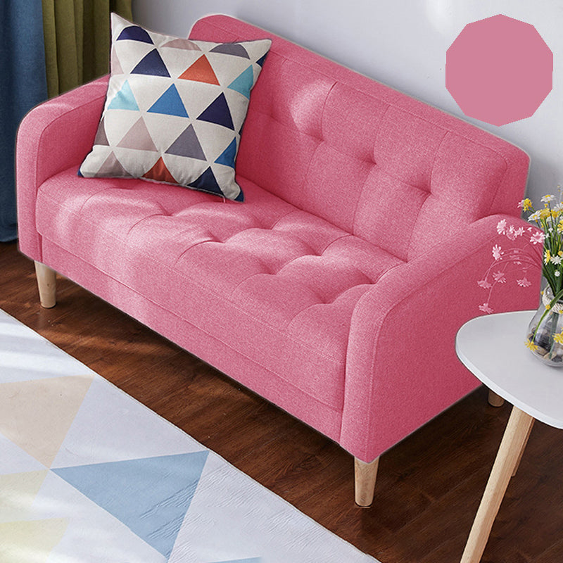 27.2" H 3 Seater Cotton Tufted Square Arm Sofa for Living Room