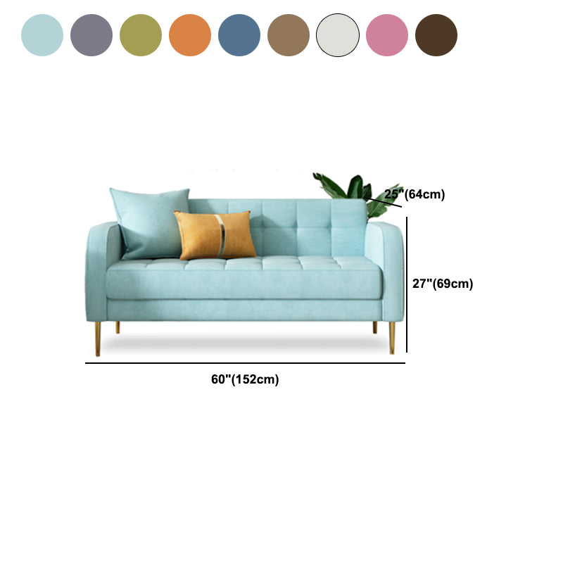 27.2" H 3 Seater Cotton Tufted Square Arm Sofa for Living Room