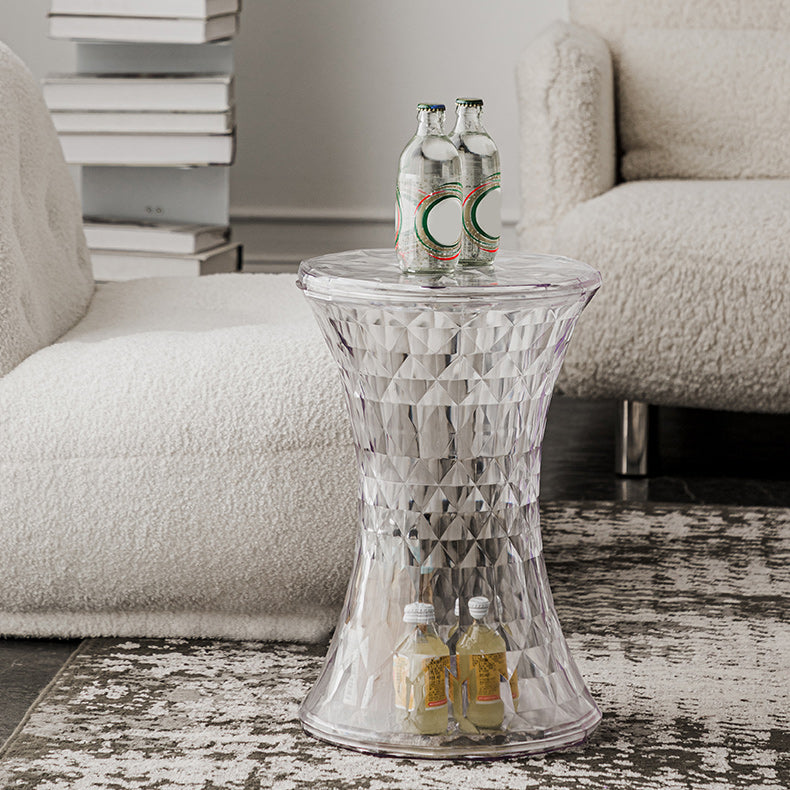 Contemporary 19" Tall Side End Table Plastic Round Side End Table