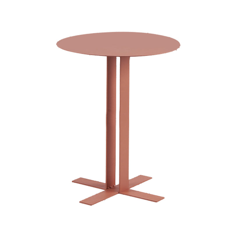 19.7" Tall Pedestal End Table Mid-Century Metal Round Side End Table