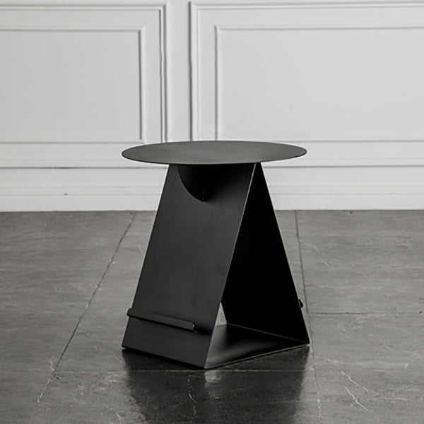 Mid-Century Abstract End Table Metal Round Side End Table for Sofa