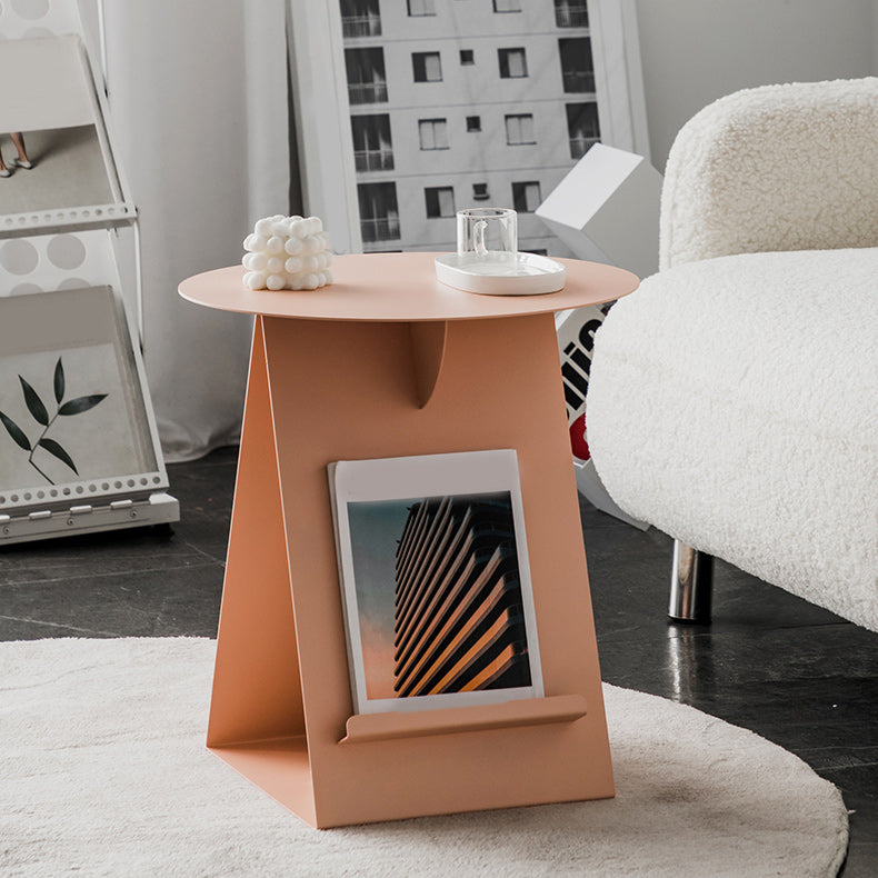 Mid-Century Abstract End Table Metal Round Side End Table for Sofa