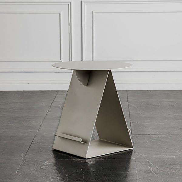 Mid-Century Abstract End Table Metal Round Side End Table for Sofa