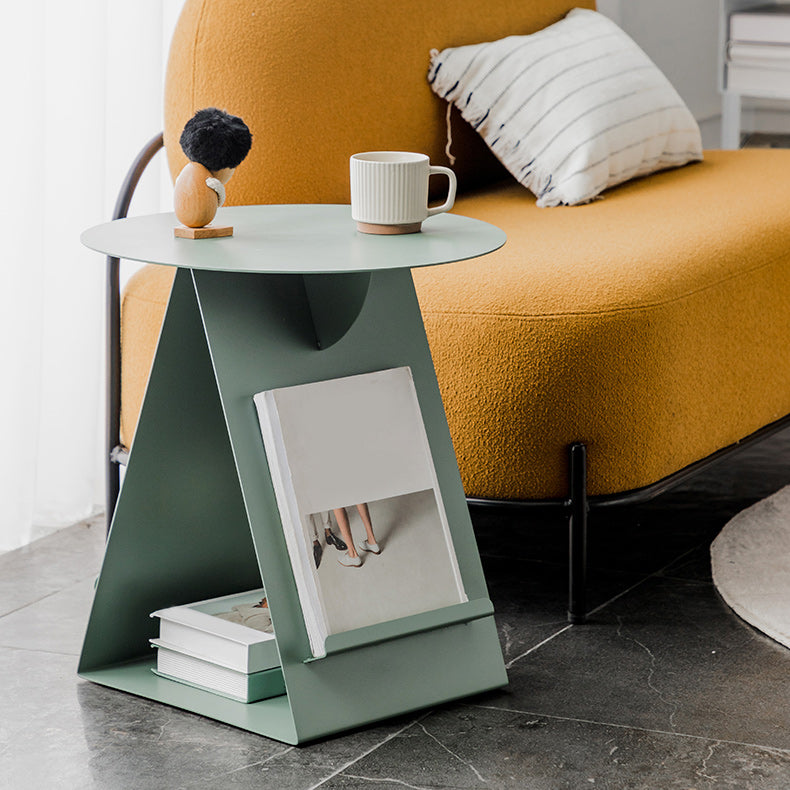 Mid-Century Abstract End Table Metal Round Side End Table for Sofa
