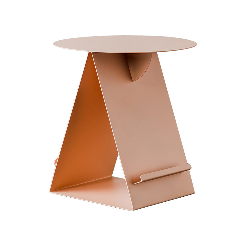 Mid-Century Abstract End Table Metal Round Side End Table for Sofa