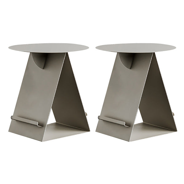 Mid-Century Abstract End Table Metal Round Side End Table for Sofa