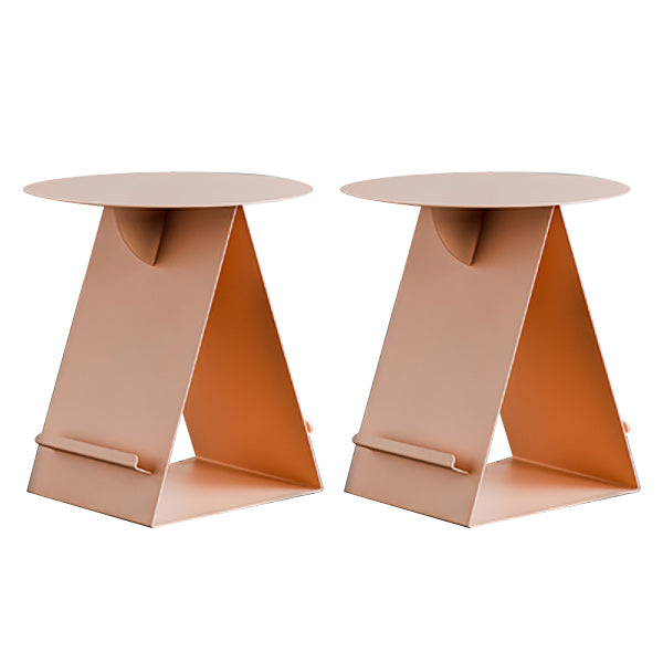 Mid-Century Abstract End Table Metal Round Side End Table for Sofa