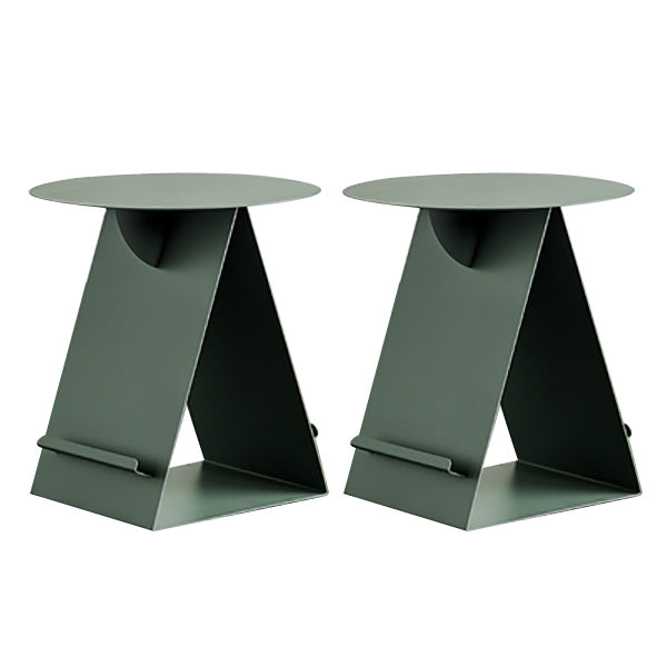 Mid-Century Abstract End Table Metal Round Side End Table for Sofa