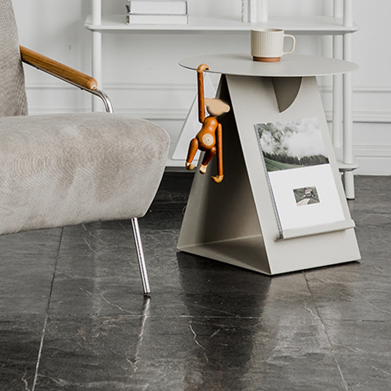 Mid-Century Abstract End Table Metal Round Side End Table for Sofa