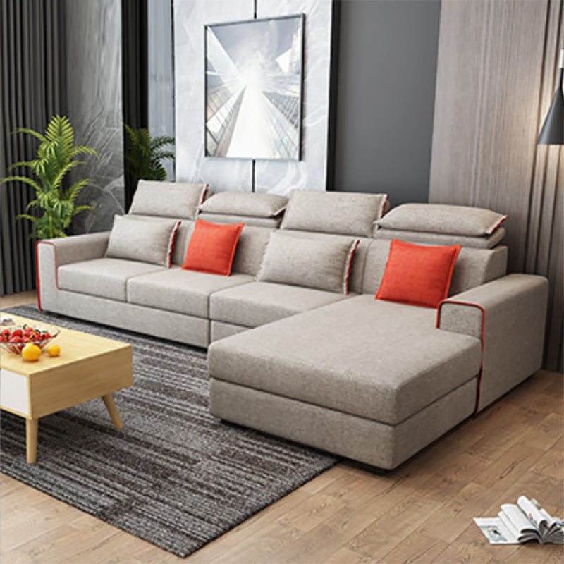 Nordic Square Arm Stationary Living Room Slipcovered Cushions Seating