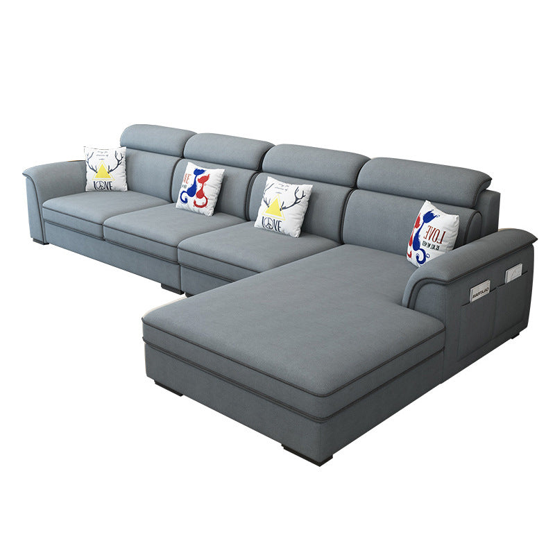 Contemporary Living Room Stationary Recessed Arm Cushions Seating