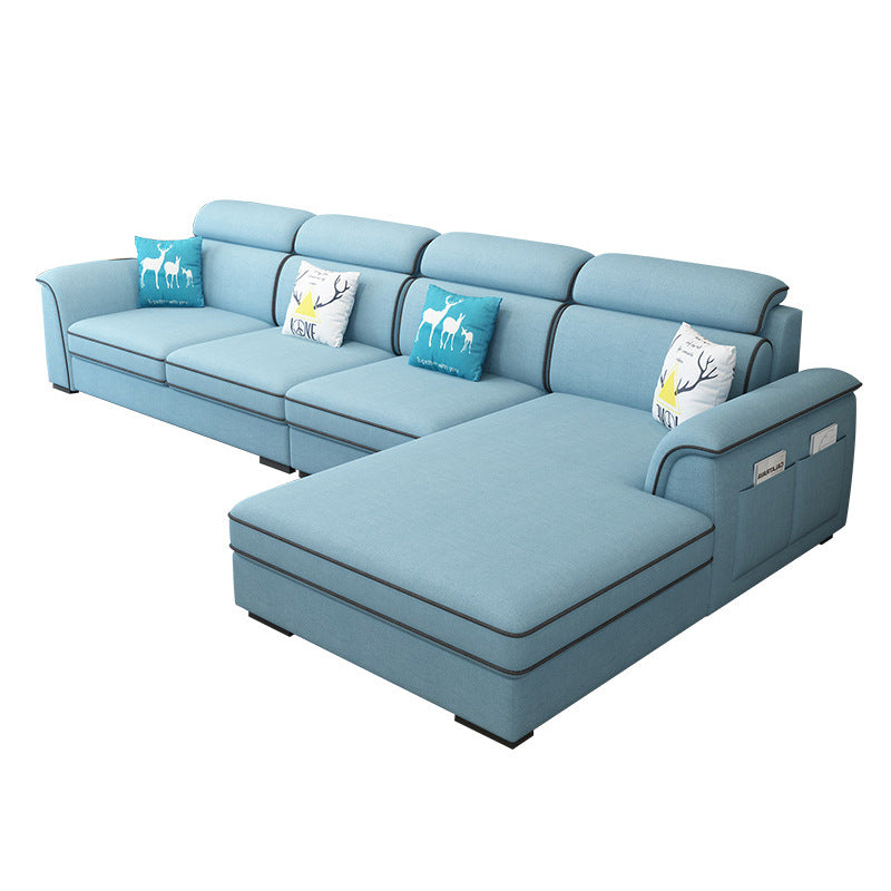 Contemporary Living Room Stationary Recessed Arm Cushions Seating