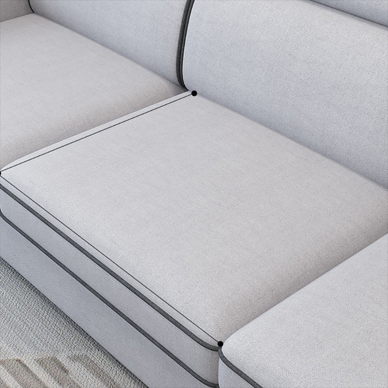 Contemporary Living Room Stationary Recessed Arm Cushions Seating