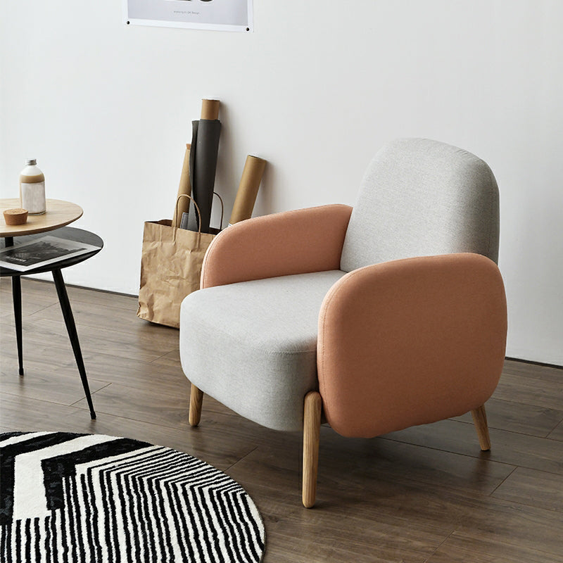 29.52" Wide Linen Arm Chair Square Arms Included Chair with Basic Four Leg