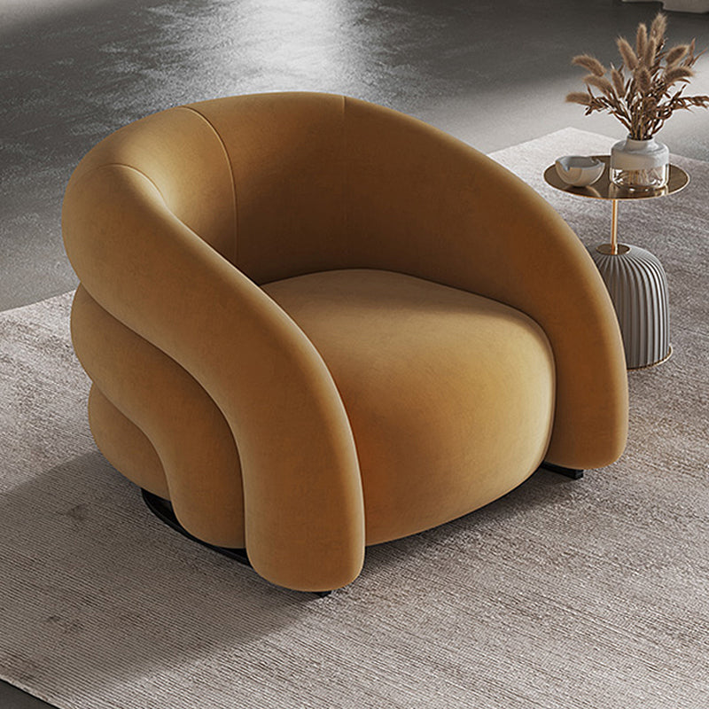 Velvet Barrel Chair 33.85" Wide Arms Included Chair for Living Room
