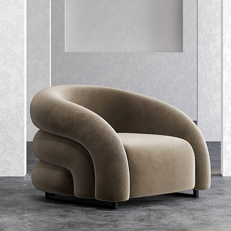 Velvet Barrel Chair 33.85" Wide Arms Included Chair for Living Room