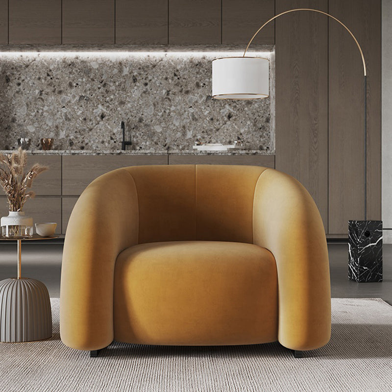 Velvet Barrel Chair 33.85" Wide Arms Included Chair for Living Room