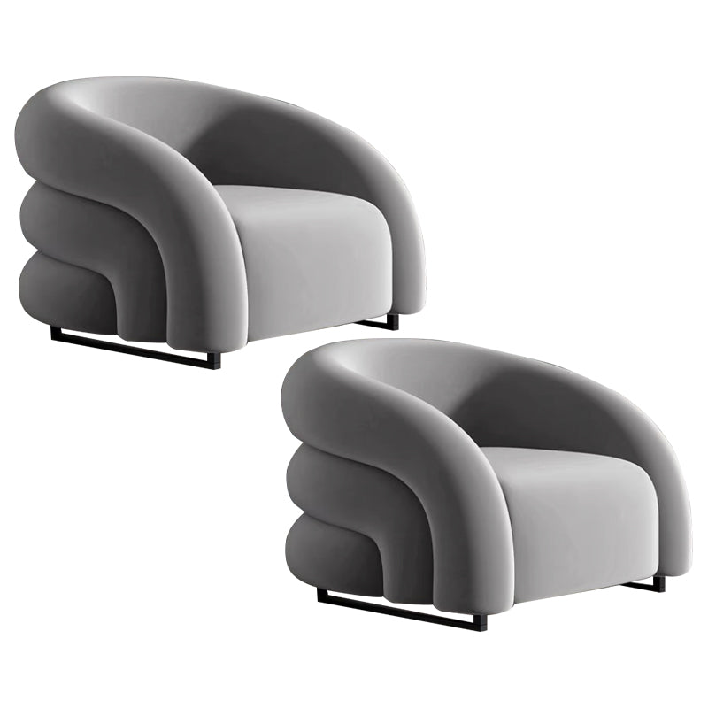 Velvet Barrel Chair 33.85" Wide Arms Included Chair for Living Room