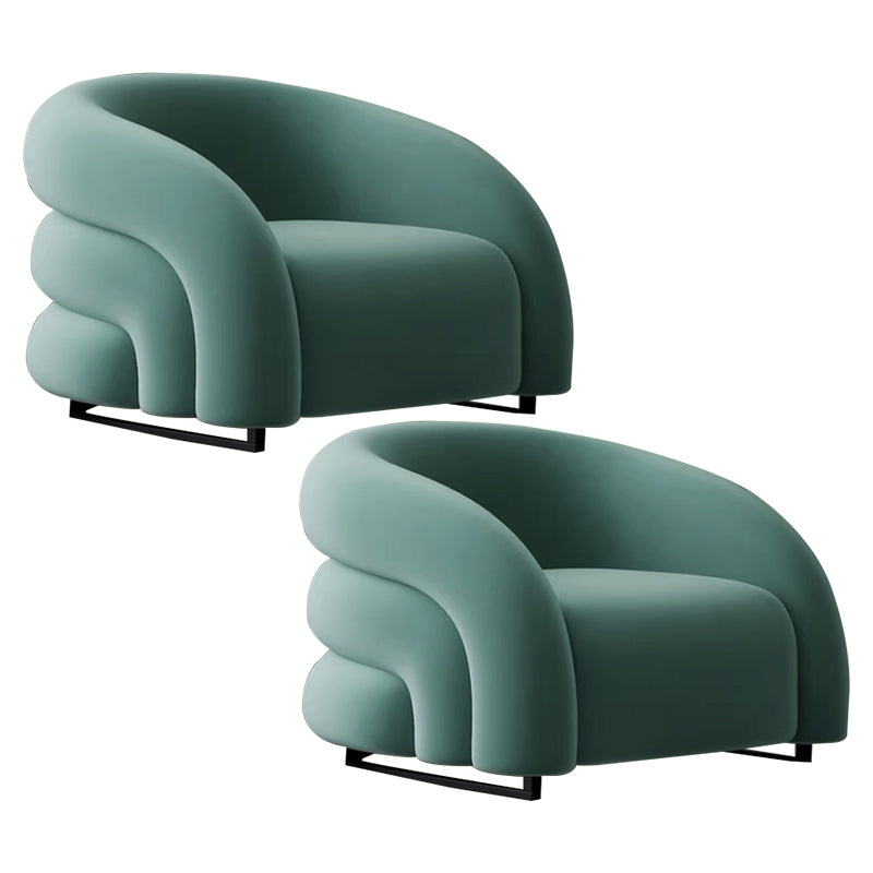 Velvet Barrel Chair 33.85" Wide Arms Included Chair for Living Room