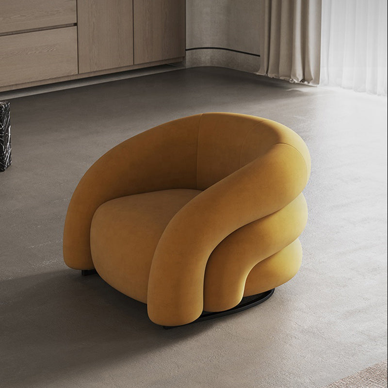 Velvet Barrel Chair 33.85" Wide Arms Included Chair for Living Room