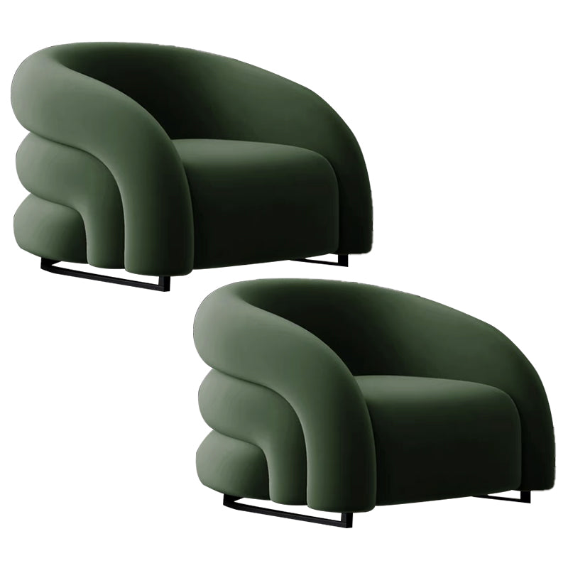 Velvet Barrel Chair 33.85" Wide Arms Included Chair for Living Room