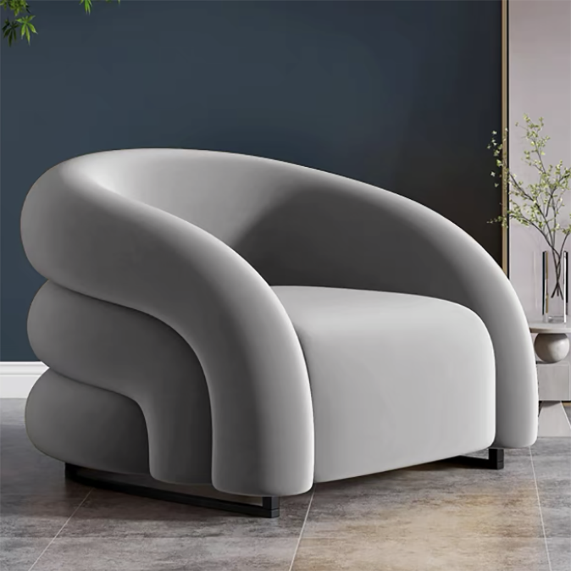 Velvet Barrel Chair 33.85" Wide Arms Included Chair for Living Room