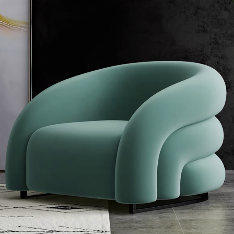 Velvet Barrel Chair 33.85" Wide Arms Included Chair for Living Room