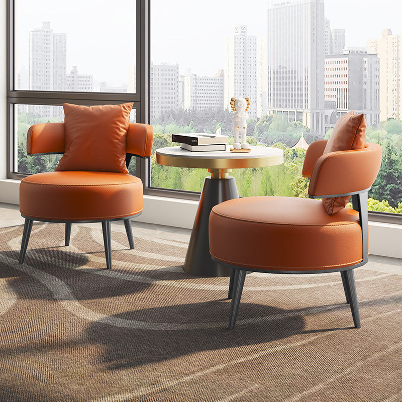Faux Leather Armless Chair Basic Four Leg Chair for Living Room, 26.77" Wide