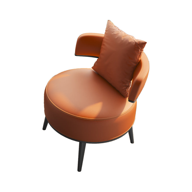Faux Leather Armless Chair Basic Four Leg Chair for Living Room, 26.77" Wide