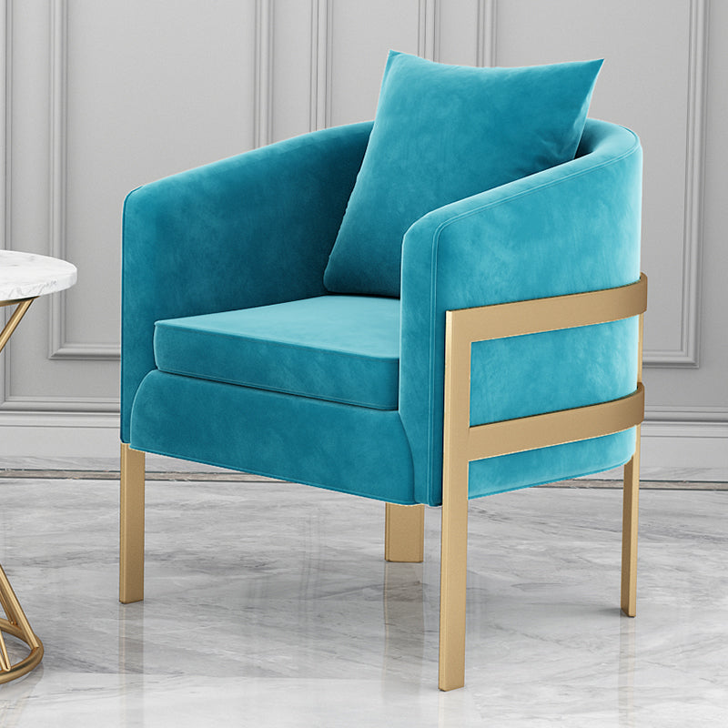 23.62" Wide Velvet Barrel Chair Arms Included Chair for Living Room