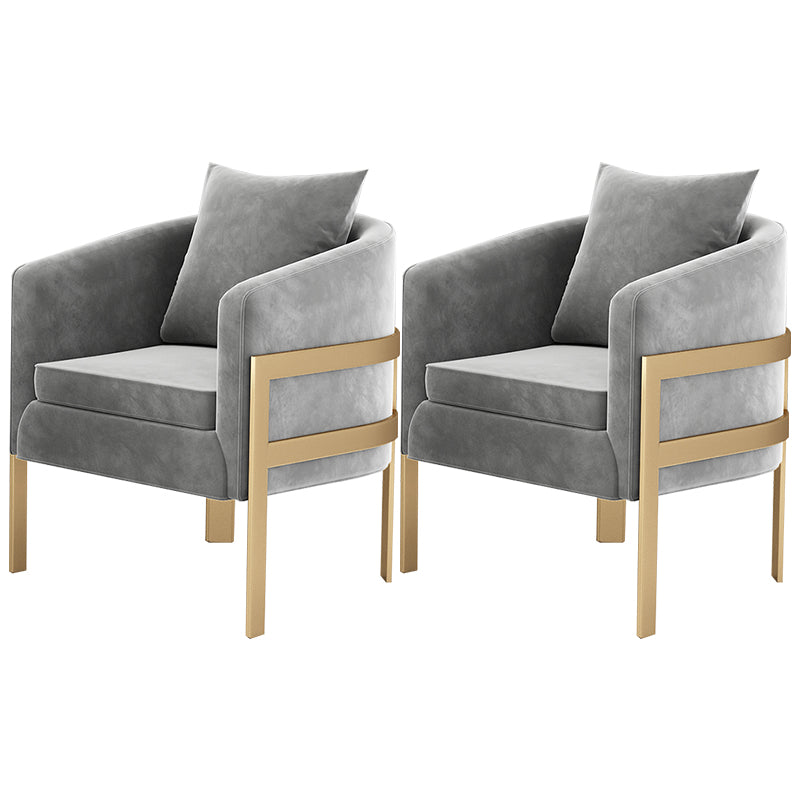 23.62" Wide Velvet Barrel Chair Arms Included Chair for Living Room