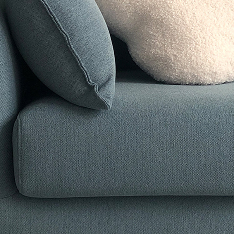 34.25" H Modern 3-seater Cotton Blend Flared Arm Sofa with Pillows