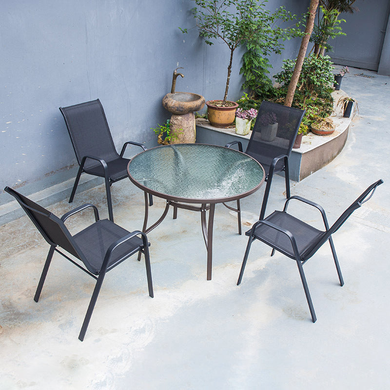 Modern Dining Set 1/5/6/7 Piece Glass Dining Table Set for Outdoor