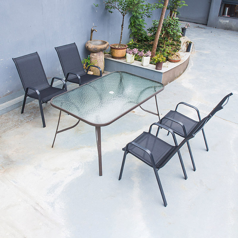 Modern Dining Set 1/5/6/7 Piece Glass Dining Table Set for Outdoor