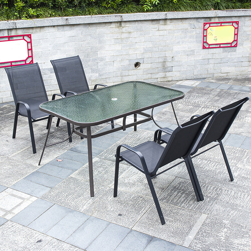 Modern Dining Set 1/5/6/7 Piece Glass Dining Table Set for Outdoor