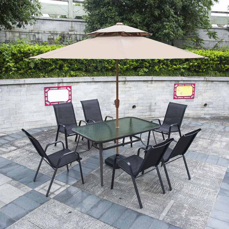 Modern Dining Set 1/5/6/7 Piece Glass Dining Table Set for Outdoor