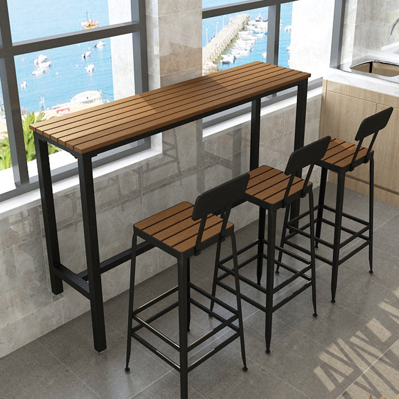 Industrial Bar Table Set 1/4/5 Piece Wood Bar Set for Outdoor