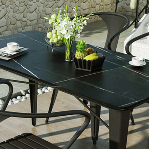 Industrial Dining Set 1/5 Piece Sintered Stone Dining Table Set for Patio